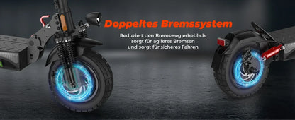 isinwheel T4 （ABE）Adult Electric Scooter 1000W Motor 48V12.5Ah Battery Electric Scooter 10" Off-Road  Tire  Electric Scooter.