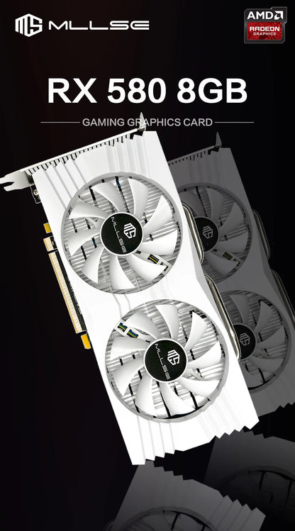 MLLSE AMD RX 580 8GB 2048SP Gaming Graphics Card GDDR5 256Bit PCI-E 3.0 ×16 8Pin Radeon GPU Rx 580 Video Card Placa De Video.