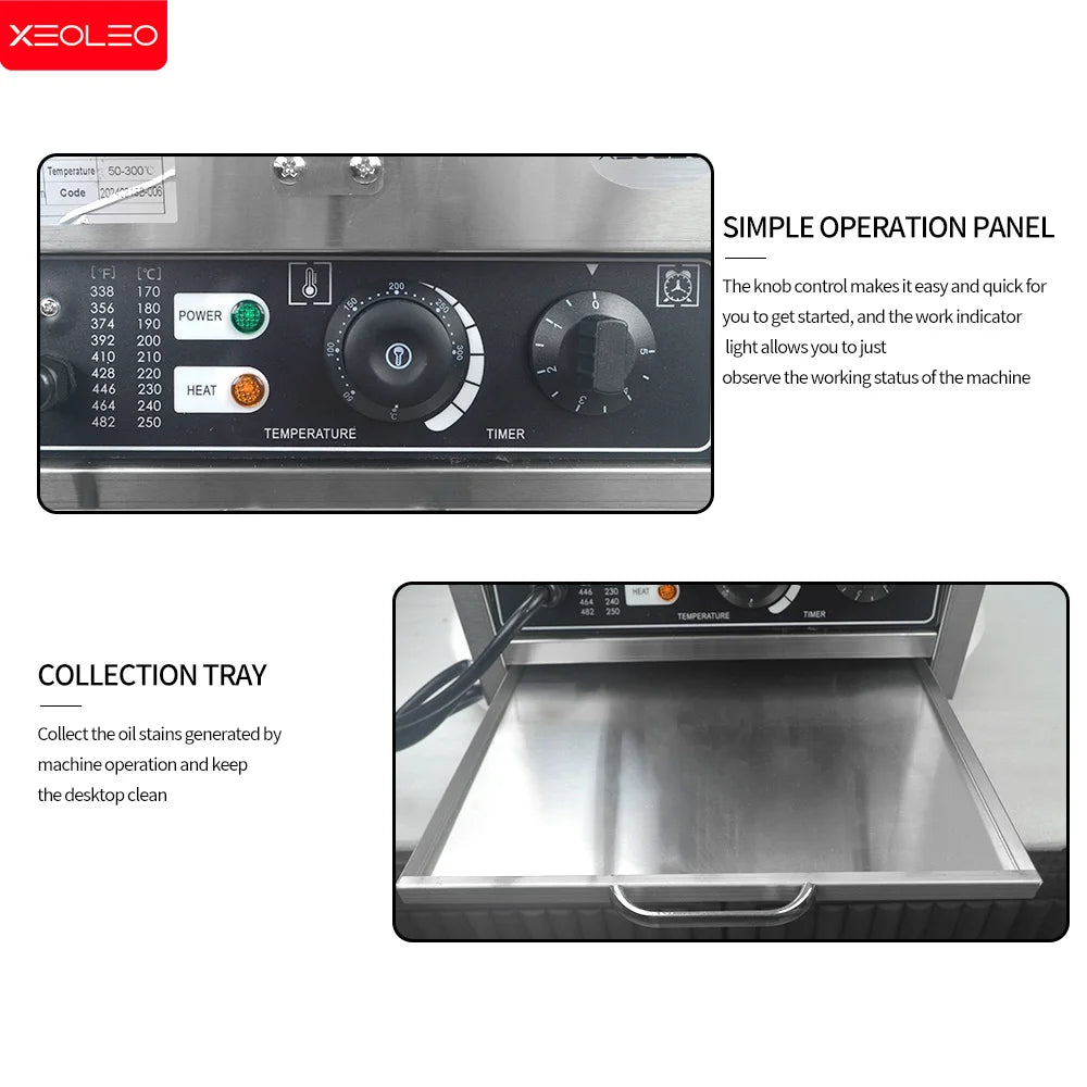 XEOLEO Taiyaki Maker Fish Waffle Machine Fish Cake Baking Machine 6 Pcs Fish Ice Cream Waffle Maker 3000W Non-stick Pan.