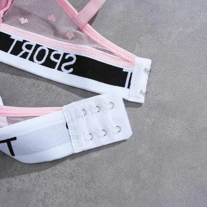 3Pcs/Set Women's Sexy Lace Bras Seamless Letter Deep V Adjusted-Straps Underwear Fashion Cozy Breathable Intimate Lingerie 2025.