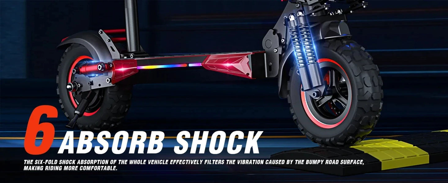 J11 Max E-Scooter 1200W Motor 48V18AH With Seat Commuter Adult Electric Scooter 11" All-Terrain Fold Scooters One-year Warranty.