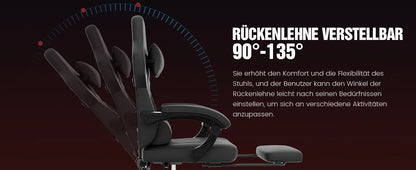 WOTSTA Gaming-Stuhl, ergonomischer Bürostuhl, Renncomputerstuhl, höhenverstellbarer Computerstuhl mit Kopfstütze