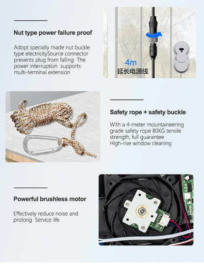 PuRuiKai robot electric automatic window cleaning Robotic vacuum cleaner, with remote control, two-way automatic spray.