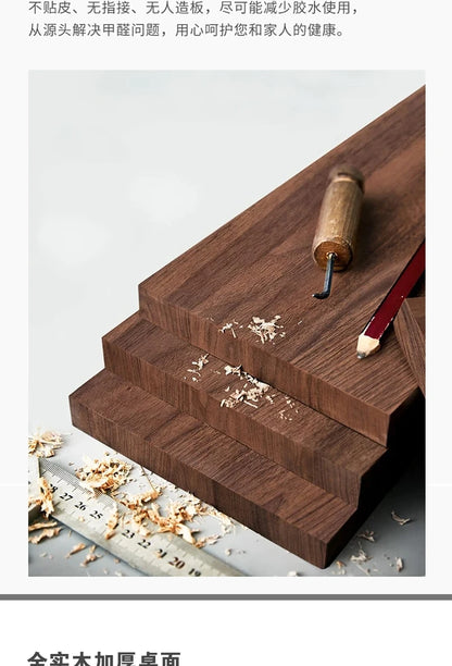 Solid wood double desk against the wall Long table Household simple modern student writing desk Study table Office computer desk