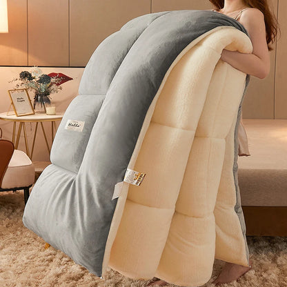 Lamb wool  - et winter thickened quilt super warm 5kg thick comforter winter spring autumn single double milk velvet  - et.