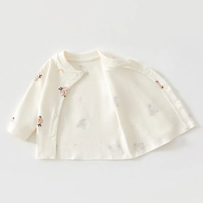 Newborn Baby Base Shirt+pants 2-piece Set Autumn and Winter Cartoon Pure Cotton Top+pants 0-18M Newborn Baby Pajamas.