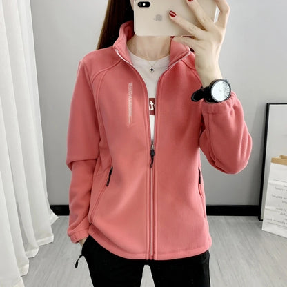 Plus Größe Herbst Winter Polar Fleece Warme Mantel Frauen Sweatshirt Outdoor Sport Casual Zipper Strickjacke Jacke Top Schlank Jugendliche