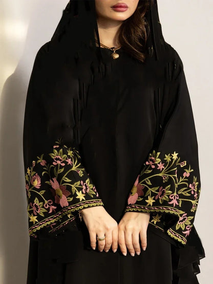Eid Frauen Muslimischen Abaya Kleid Stickerei Strickjacke Kaftan Party Jalabiya Ramadan Lange Abayas Vestidos Largos Arabischen Lange Robe.