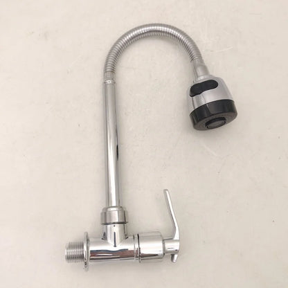 Kitchen Faucet Wall Mount 2 Function Hot and Cold Water Sink Faucet 360 Degree Rotating Sprayer Faucet Bathroom Accessory