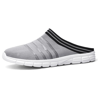 New large size men's casual sneakers fashion outdoor walking men's half slippers mesh surface breathable men's sneakers.