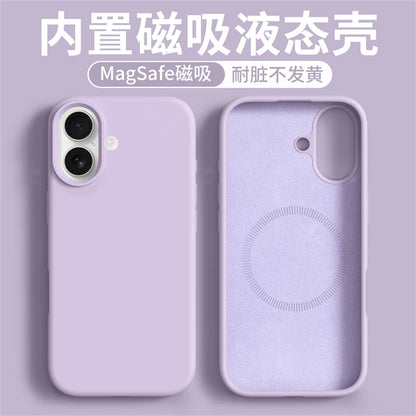 Magnetic Case For iPhone 17 Pro Max 17 Ari MagSafe Luxury Liquid Silicone Comfortable Feel Built in Flocking Protect Cover