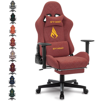 Symino Gaming-Stuhl mit Fußstütze, PC-Stuhl im Racing-Stuhl-Design, Vintage-PU-Leder, ergonomischer Bürostuhl