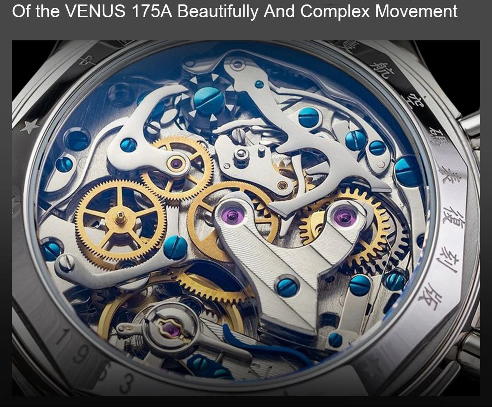 RED STAR 38mm Men's 1963 Chronograph Mechanical Watch Pilot with Seagull Movement ST1901 Air Force Aviation Sapphire Goose 40mm.