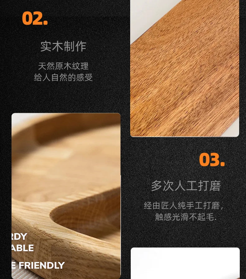Acacia Wood Japanese Style Plates High Aesthetic Value Plates Creative Home Tableware Plates.