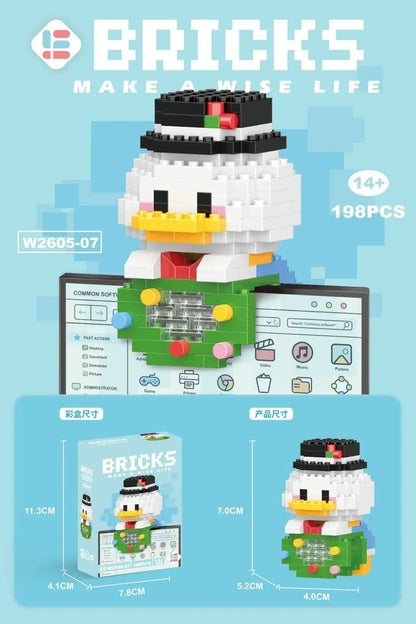 Disney 108 Style Stitch LinaBell Hello Kitty Building Blocks Princess Cartoon Figrues Bricks Children's Assembly Toys Model Gift