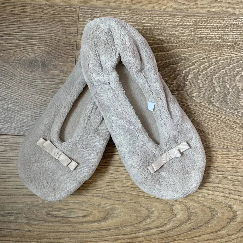 Home Slipper Women Winter Warm Indoor Floor Shoes Flat Fluffy Lazy Female Black house Ballerina Slipper Socks dancing Flipflop.