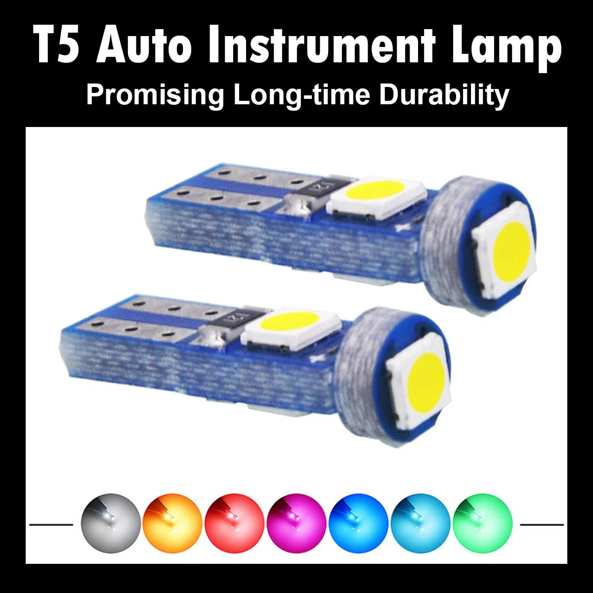 10X T5 Led-lampe W3w Auto Lichter Lizenz Lampe Motorrad Dashboard Licht Auto 3smd 12v Canbus Innen Mini rote Dome Lesen Lampen.