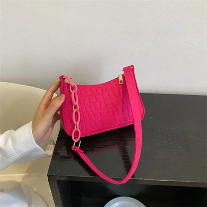 Small Square Bag Lady Felt Armpit Design Luxury Tote Released Fashion Ladies Handbag Under Crescent.