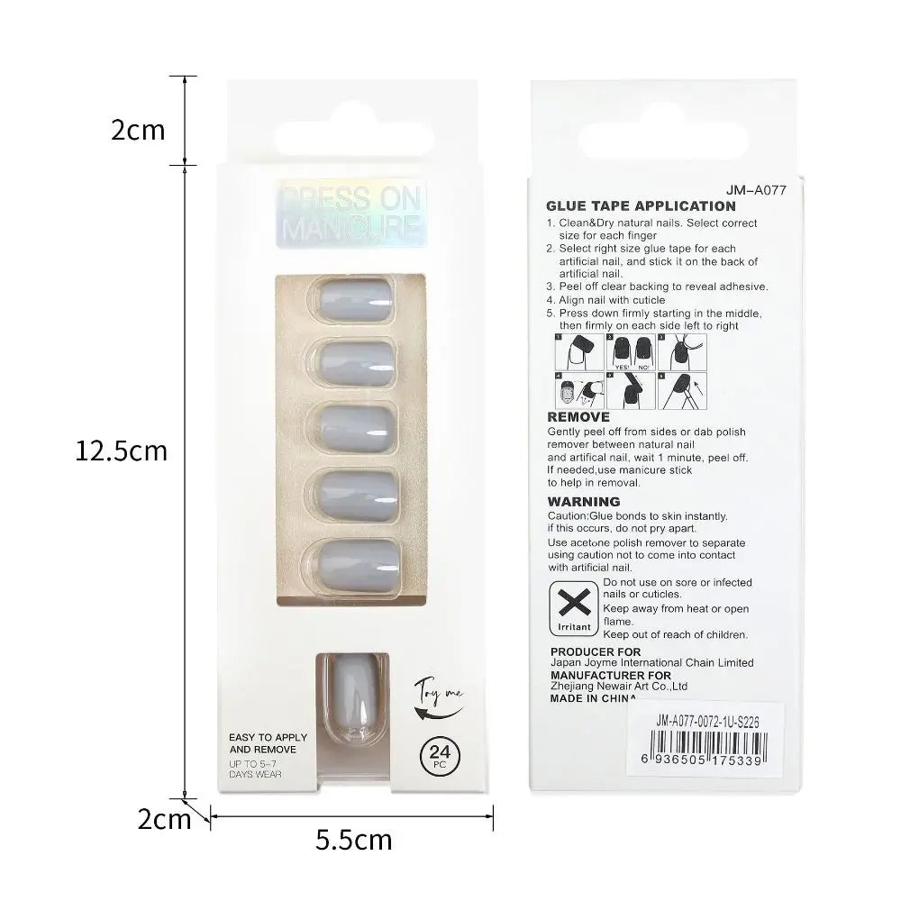 20Styles Solid Color Square Head False Nail Tip Wearable Fake Nails Artificial Nail Tips Full Cover Press On Nails Manicure Tool.