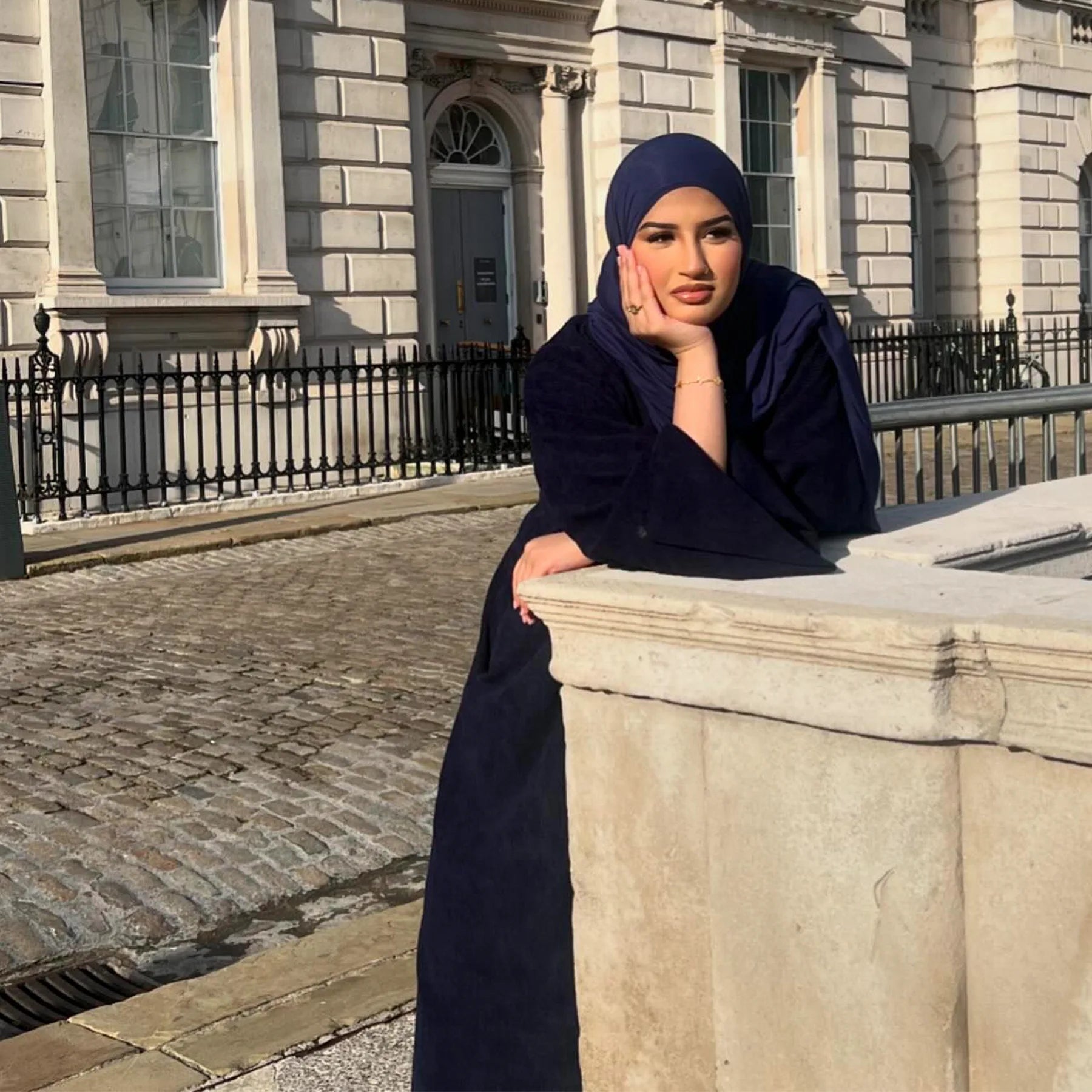 Muslim Abaya 2024 Arabic Women Corduroy Dress Ramadan Modest Cardigan.