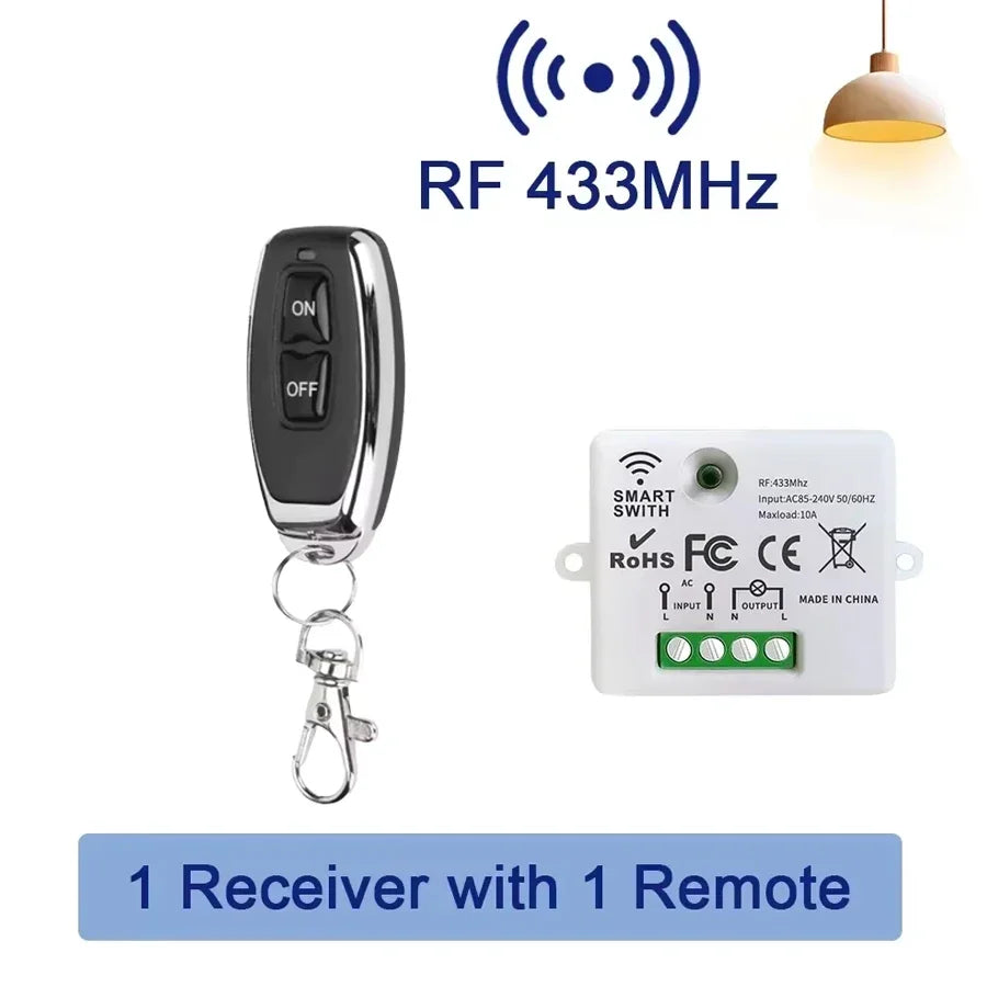 RF 433 MHz Drahtlose Fernbedienung Schalter Smart Home 110 V 220 V 10A Mini Controller Relais EIN/AUS sender Wand Licht Schalter.
