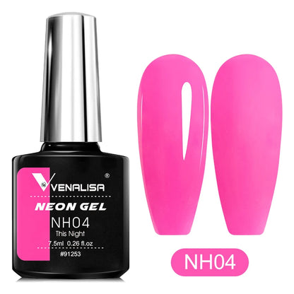 Venalisa New 7.5ml Neon Gel Nail Art Manicure Soak Off Camouflage Natural Nude Color Silicone Nail Gel Polish Lacquer Varnishes.