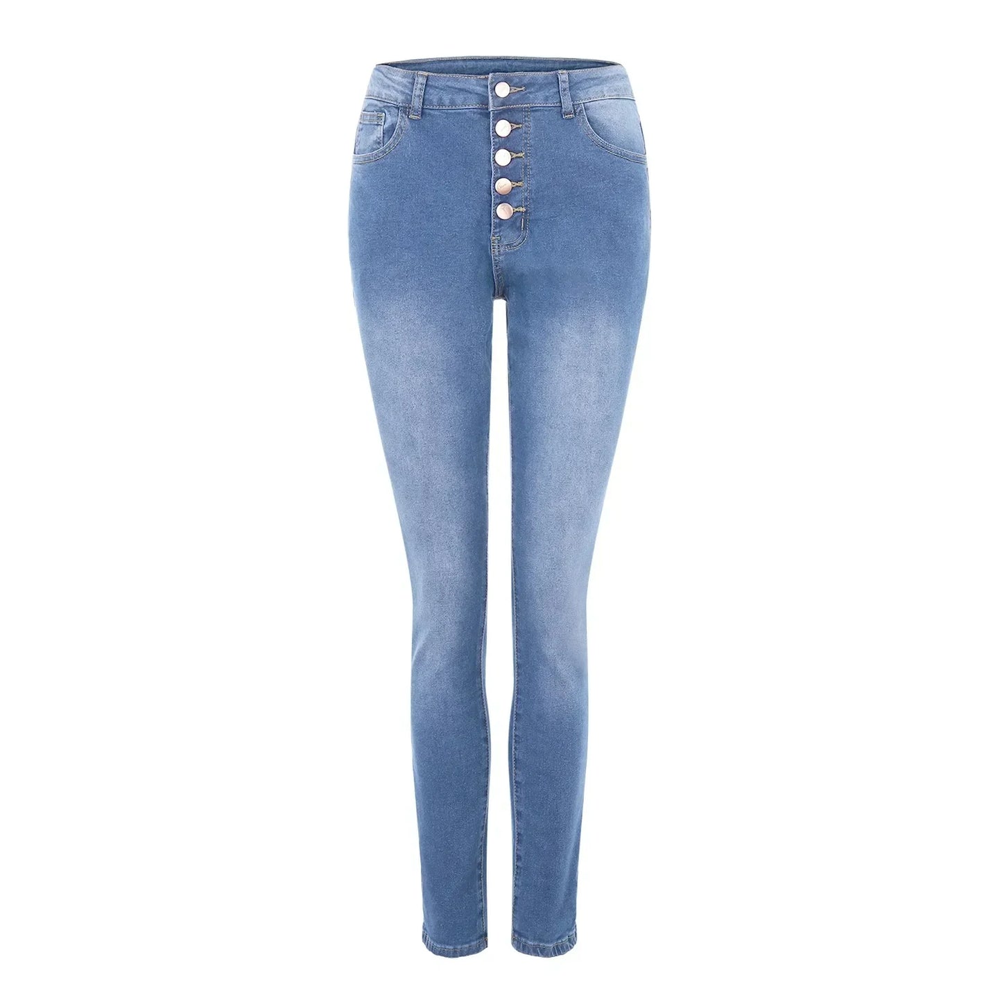Skinny Colombian Jeans For Women 2024 High Waist Stretch Jeans 5 Button Push Up Butt Lifting Pockets Fashion Stretch Blue Jeans.