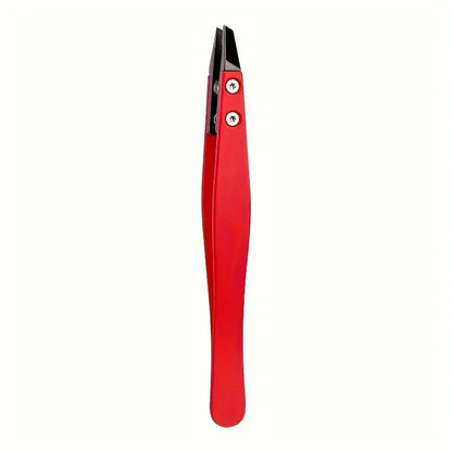 Zirconia Ceramic Pointed Tweezers Stainless Steel Tweezers with Slanted Tips Edges Eyebrows Beards Hair  Eyelash Tweezers.