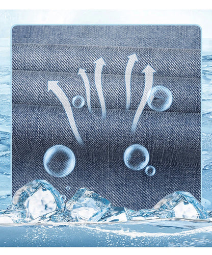 Summer Thin Men's Straight Loose Gray Jeans Soft Fabric Lyocell Fabric Light Colored Casual Pants Male Brand Trousers.