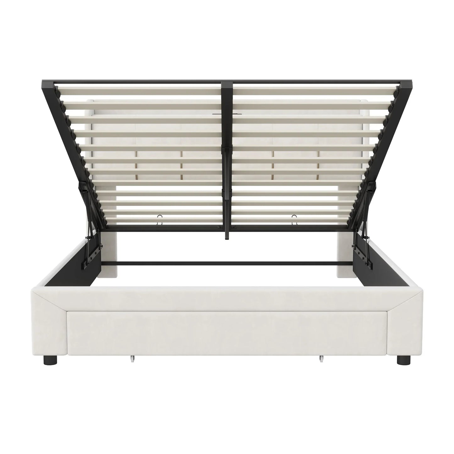 Lazy space Samt gepolsterter Bett rahmen mit RGB-Licht, USB-Anschluss Kopfteil, hydraulische Aufbewahrung sbett box, Doppelbett 140/x cm