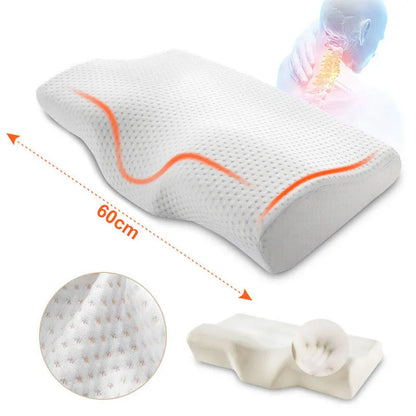 Memory Foam Bed Orthopedic Pillow Neck Protection Slow Rebound Memory Pillow Butterfly Shaped Health Cervical Neck.