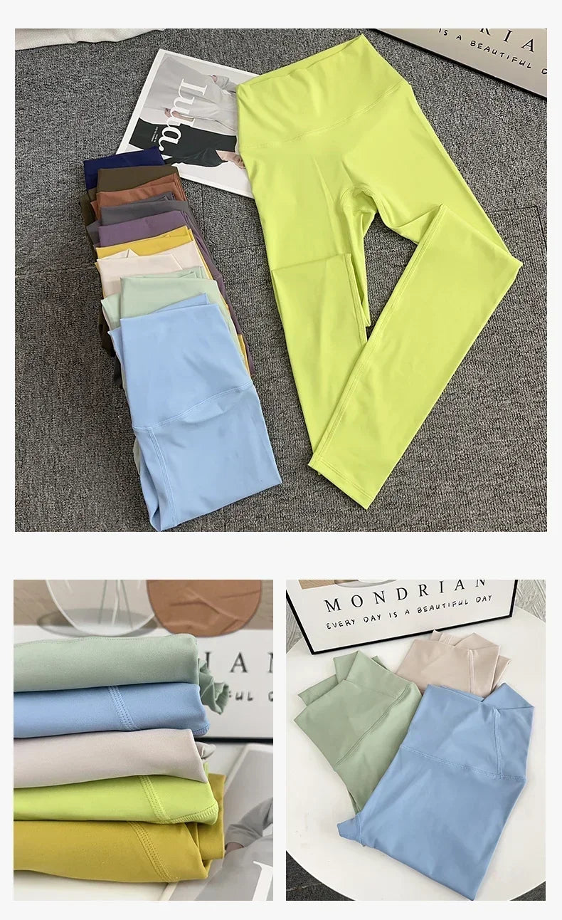 Hot Sale Fitness Female Leggings Running Pants Naked feeling Leggings High Waist Push Up Sport Women Fitness Running Yoga Pants.