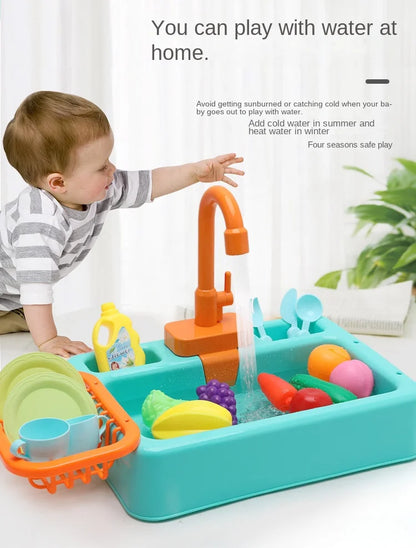 Kitchen Toy Plastic Dish Wash Sink Set Children Simulation Pretend Role Play Housework Kit Early Educational Toys for Children.