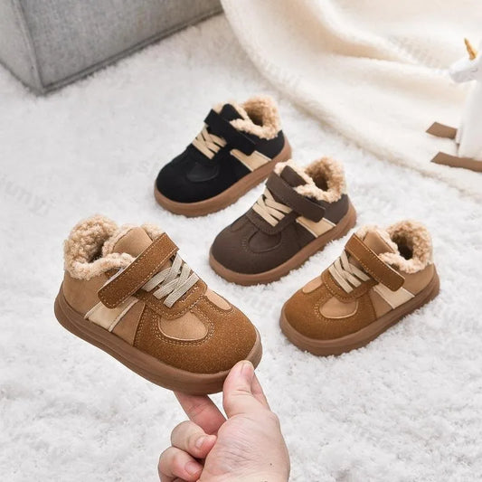 2025 Winter New Pulsh Fashion Trend Casual Sports Shoes for Childrens Anti Slip Warm Boys' Shallow Mouth Versatile Snow Sneakers.