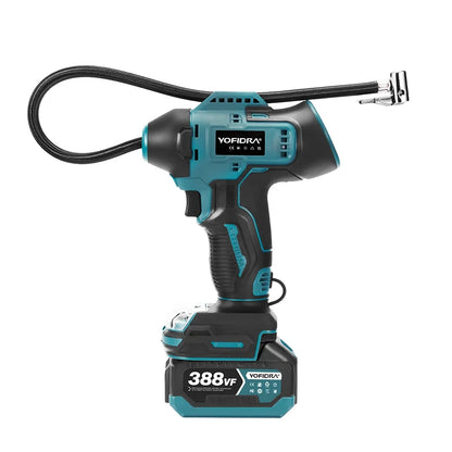 YOFIDRA Aufblasbare Elektrische Luftpumpe Digital Display Auto Reifen Inflator Automatische Luft Inflator Power Tool Für Makita Batterie Pin