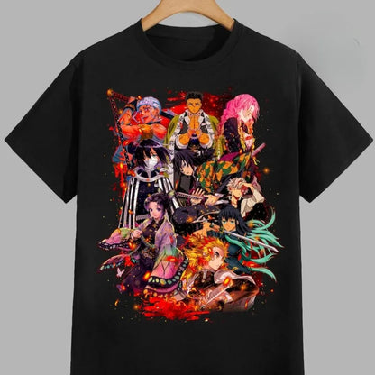 Demon Slayer Kamado Tanjiro Nezuko‌ T Shirt Summer Cotton Men Women Top Tee Streetwear Casual Trend Oversize Loose Short Sleeve.