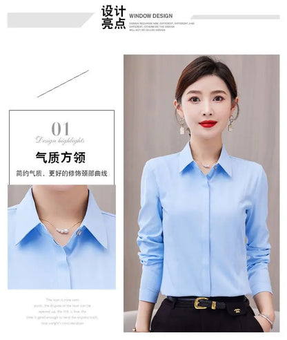 White Shirt Long-sleeved Slim Shirt Korean Style Professional Work Clothes Work Clothes.
