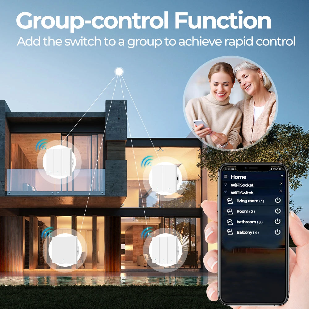 1/2/3gang Tuya EU Zigbee3.0 Smart Switch Kein Neutralleiter Wandlichtschalter Push Button Smart Life APP Funktioniert mit Alexa Google.