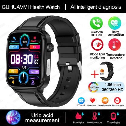 2025 New ECG+PPG Monitoring Smart Watch Women Blood pressure Blood Lipid Uric Acid Women Menstrual Health Tracker Smartwatches