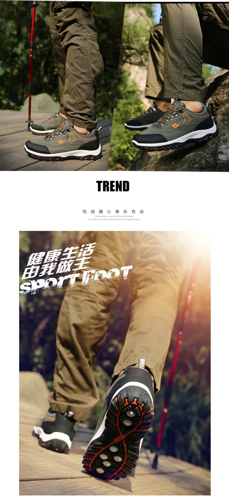 Outdoor Hiking Shoes for Men Camping Running Walking Jogging Sneaker Boots Waterproof AntiI-Slip Sport Shoes Zapatos Hombre.