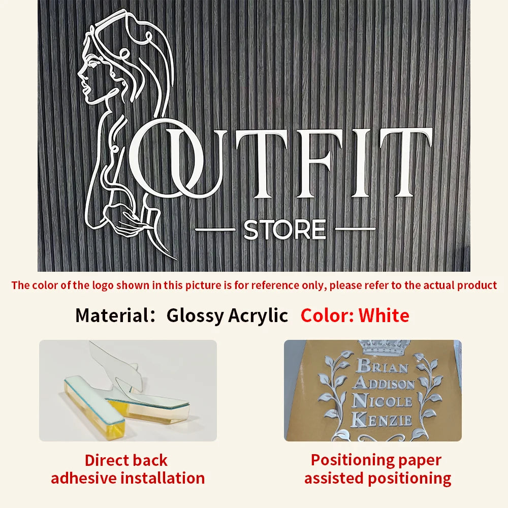 Personalized Large Business Sign Wall Mounted Acrylic 3D Logo Sign Custom Wall Art Beauty Salon Shop Bar Decor Home Decorations.