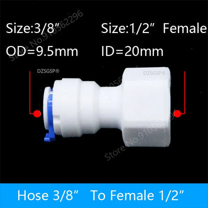 Fit for 1/4" 3/8" OD Tube Straight  Equal Reducer Connector Fitting Aquarium Reverse Osmosis RO Water Dispenser