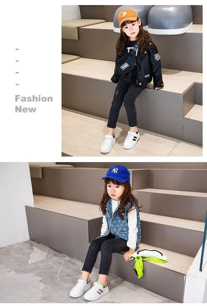 Children's Sports Shoes Non-slip New Tennis Shoes for Girls Fashion Boys Versatile Kids Causal School Running Sneakers Hook Loop.