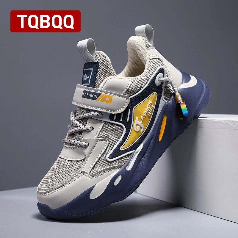 Kids Boy Fashion Trend Casual Sneaker Non-Slip Children's Sports Shoes Breathable Mesh Comfortable Wear.