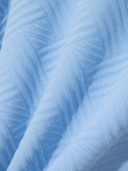 Men's Summer New Style Solid Color Knitted Short Sleeve Cardigan with Long Pants Casual Set Sporty Look from Mainland China.