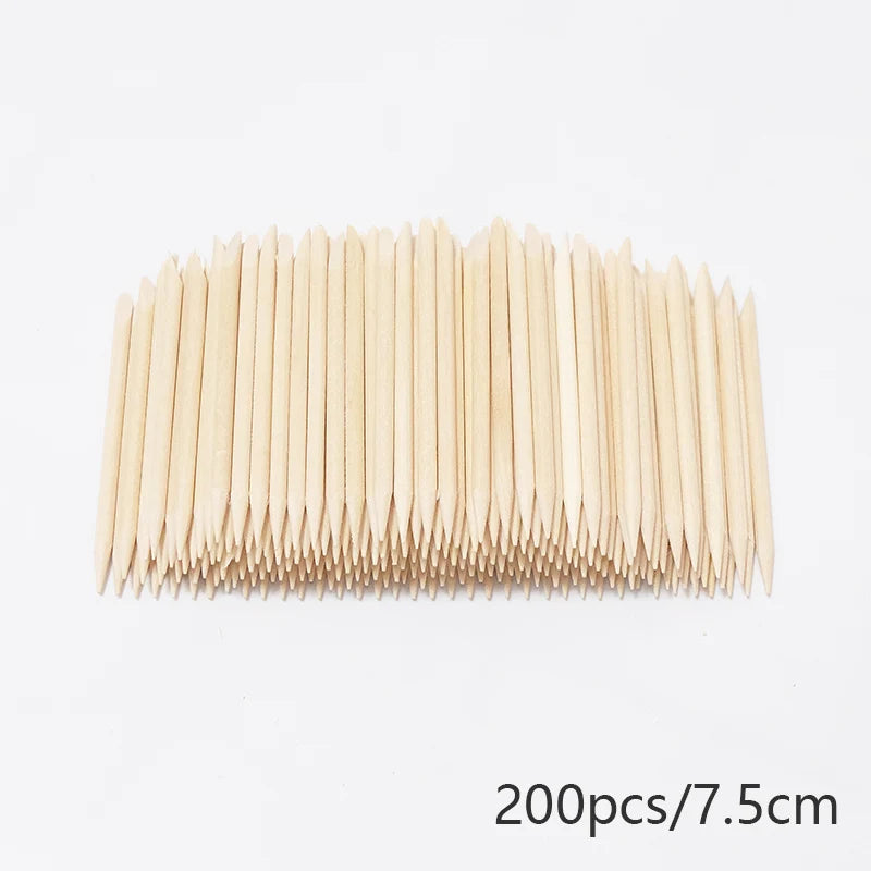 20/50/100pcs Nail Cuticle Pusher Wooden Design Drawing Painting Stick Remover Orange Wood Sticks for Nail Art Tools.