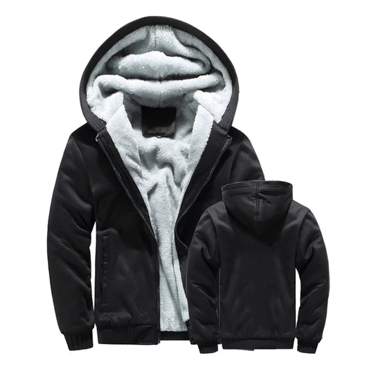 Winter Jacket Men Warm Coat Thick Fleece Male Zipper Hooded Jackets Casual Hooded Sportswear Outerwear Long Sleeves Sports Hoody.