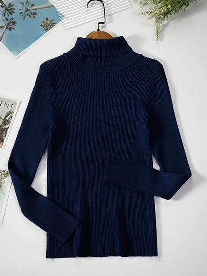 JMPRS Rollkragenpullover Frauen Mode Einfache Winter Pullover Jumper Hohe Elastische Gestrickte Herbst Weibliche Grundlegende Tops Casual Bluse