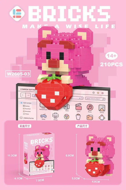 Disney 108 Style Stitch LinaBell Hello Kitty Building Blocks Princess Cartoon Figrues Bricks Children's Assembly Toys Model Gift