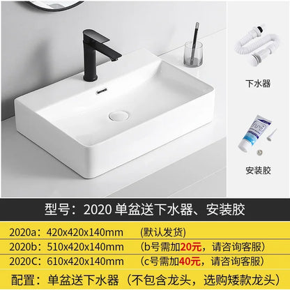 Arbeits platte Waschbecken Seite Entwässerung Keramik Waschbecken Balkon Waschbecken Kunst becken Einzel becken quadratischer Kreis